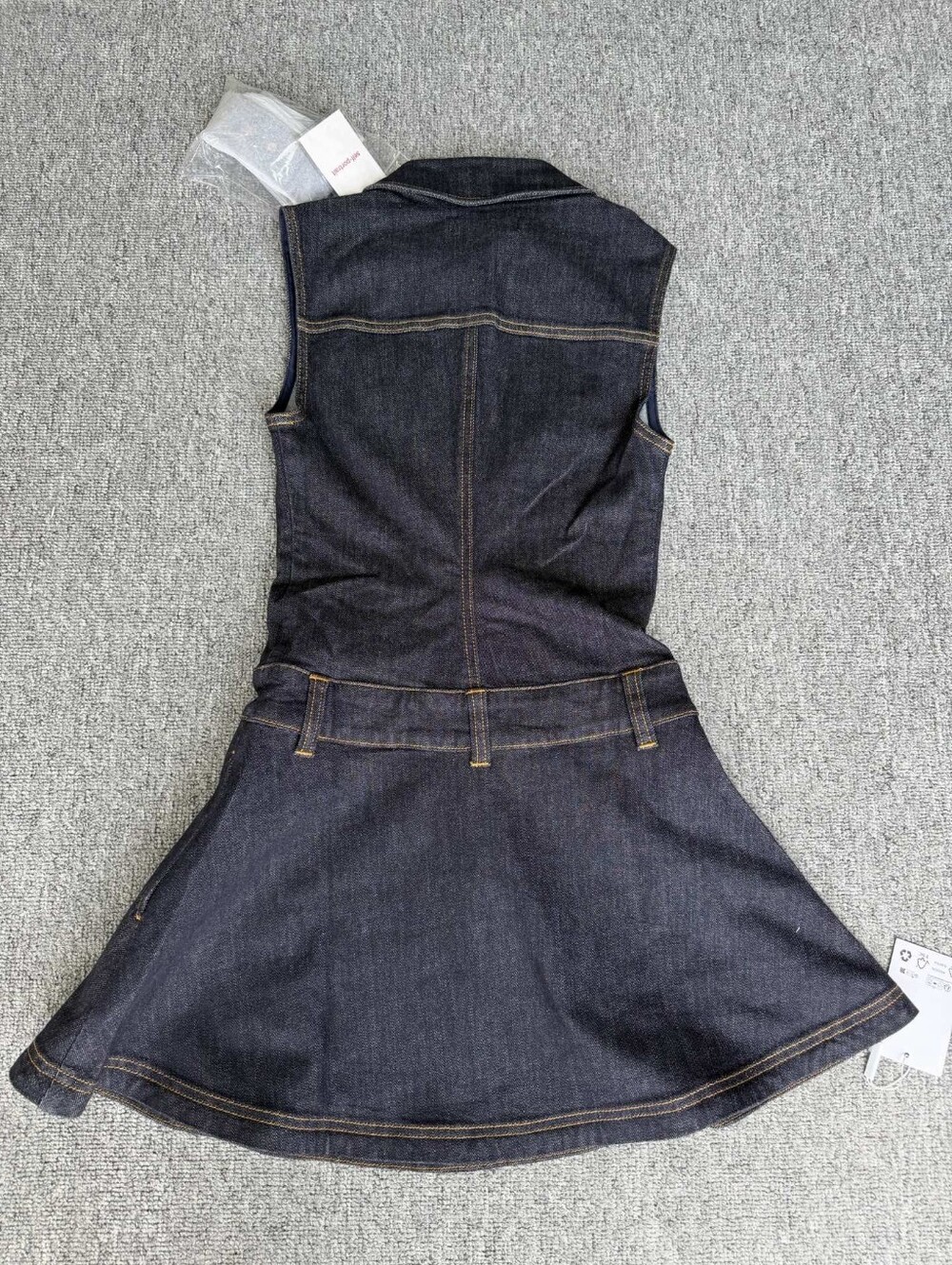 Self Portrait Indigo Denim Flared Mini Dress - Picture 14 of 14